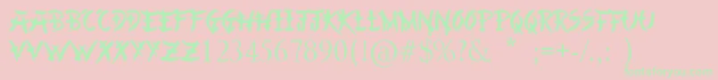Шрифт ChineseAsianStyle – зелёные шрифты на розовом фоне