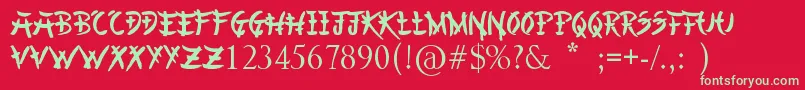 ChineseAsianStyle-fontti – vihreät fontit punaisella taustalla