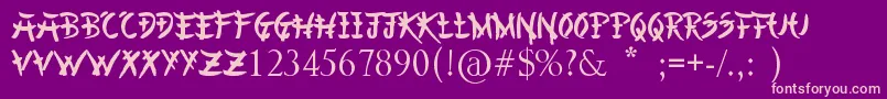 Шрифт ChineseAsianStyle – розовые шрифты на фиолетовом фоне