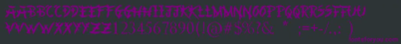 Шрифт ChineseAsianStyle – фиолетовые шрифты на чёрном фоне