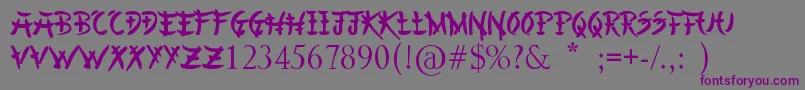ChineseAsianStyle Font – Purple Fonts on Gray Background