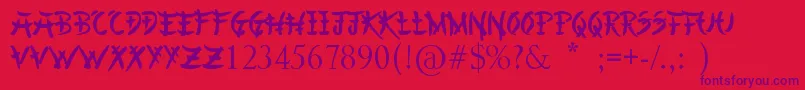 ChineseAsianStyle Font – Purple Fonts on Red Background