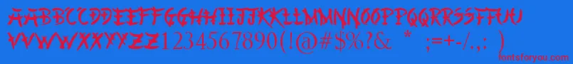 Шрифт ChineseAsianStyle – красные шрифты на синем фоне