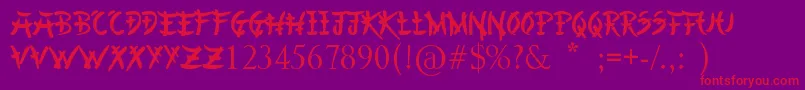 ChineseAsianStyle Font – Red Fonts on Purple Background