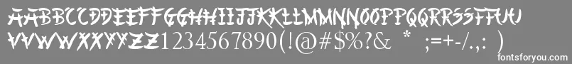 ChineseAsianStyle-fontti – valkoiset fontit harmaalla taustalla