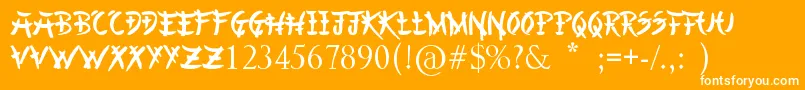 フォントChineseAsianStyle – オレンジの背景に白い文字