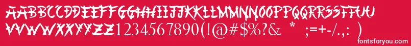 ChineseAsianStyle-fontti – valkoiset fontit punaisella taustalla