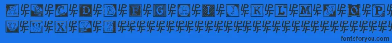 ShrewsburyInitials Font – Black Fonts on Blue Background