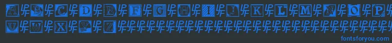 ShrewsburyInitials Font – Blue Fonts on Black Background