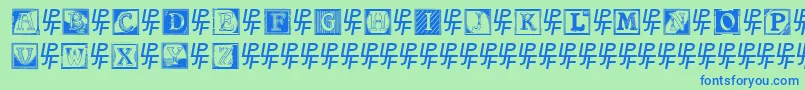 ShrewsburyInitials Font – Blue Fonts on Green Background