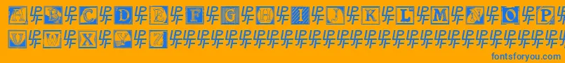 ShrewsburyInitials Font – Blue Fonts on Orange Background