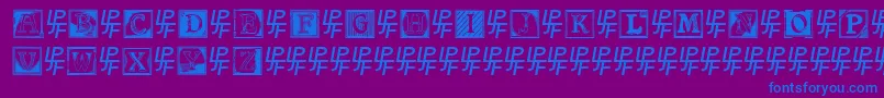 フォントShrewsburyInitials – 紫色の背景に青い文字