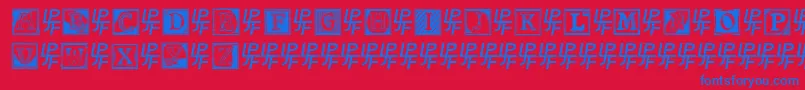 ShrewsburyInitials Font – Blue Fonts on Red Background