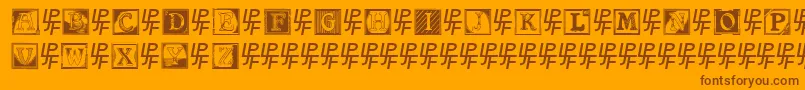 ShrewsburyInitials Font – Brown Fonts on Orange Background