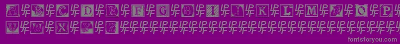 フォントShrewsburyInitials – 紫の背景に灰色の文字