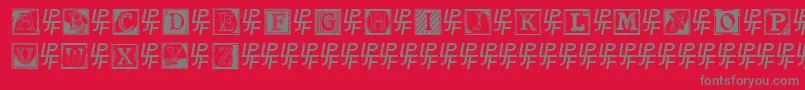 ShrewsburyInitials-Schriftart – Graue Schriften auf rotem Hintergrund