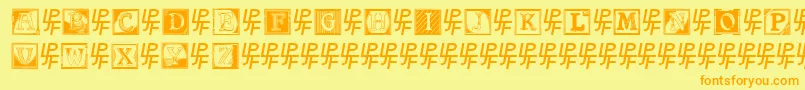 ShrewsburyInitials Font – Orange Fonts on Yellow Background