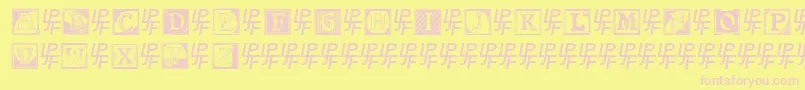 ShrewsburyInitials Font – Pink Fonts on Yellow Background