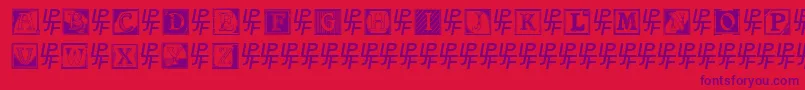 ShrewsburyInitials-Schriftart – Violette Schriften auf rotem Hintergrund