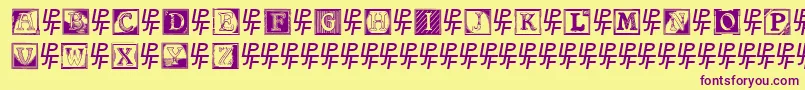 ShrewsburyInitials Font – Purple Fonts on Yellow Background