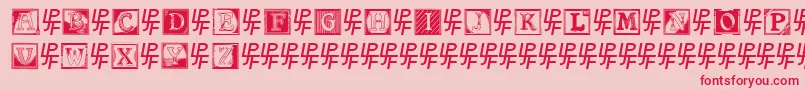 ShrewsburyInitials-fontti – punaiset fontit vaaleanpunaisella taustalla