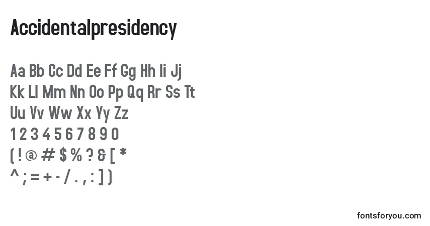 Accidentalpresidency Font – alphabet, numbers, special characters