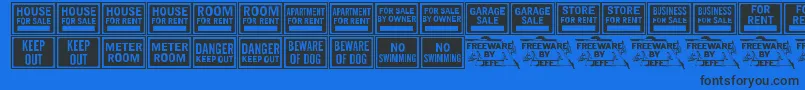 AllPurposeSignsJl Font – Black Fonts on Blue Background