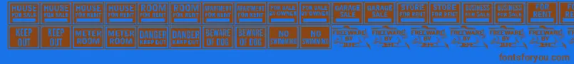 AllPurposeSignsJl Font – Brown Fonts on Blue Background