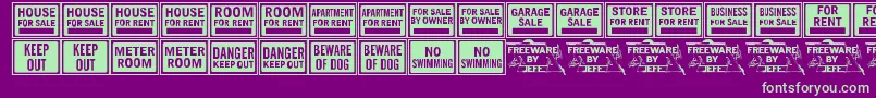 AllPurposeSignsJl Font – Green Fonts on Purple Background