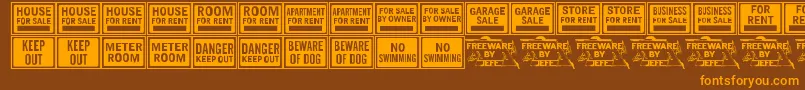 AllPurposeSignsJl Font – Orange Fonts on Brown Background