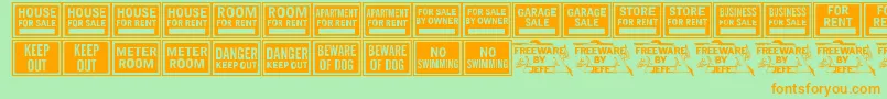 AllPurposeSignsJl Font – Orange Fonts on Green Background