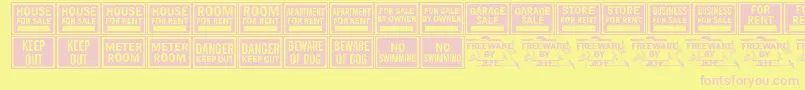 Police AllPurposeSignsJl – polices roses sur fond jaune