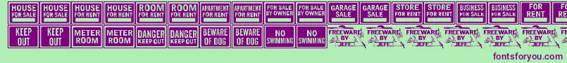 AllPurposeSignsJl Font – Purple Fonts on Green Background