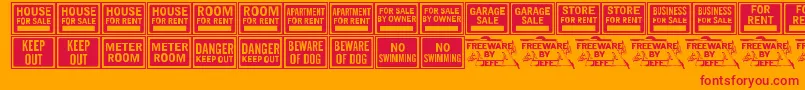 AllPurposeSignsJl Font – Red Fonts on Orange Background