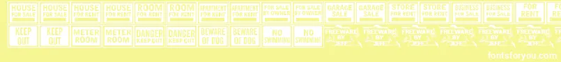 AllPurposeSignsJl Font – White Fonts on Yellow Background