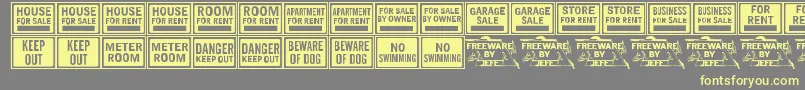 AllPurposeSignsJl Font – Yellow Fonts on Gray Background
