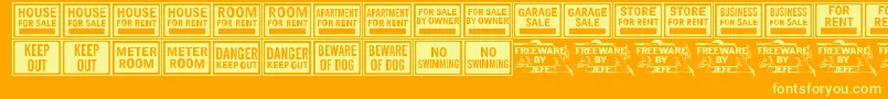 フォントAllPurposeSignsJl – オレンジの背景に黄色の文字
