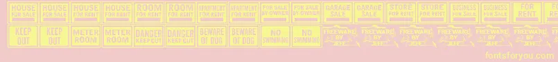 AllPurposeSignsJl Font – Yellow Fonts on Pink Background