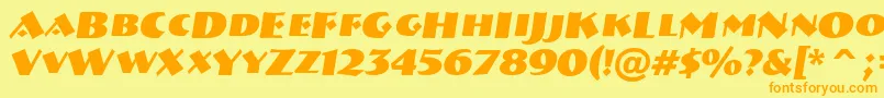 Czcionka ABremencapsBolditalic – pomarańczowe czcionki na żółtym tle