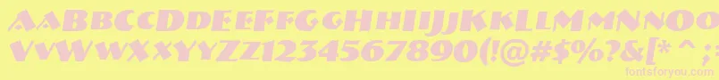 ABremencapsBolditalic-Schriftart – Rosa Schriften auf gelbem Hintergrund