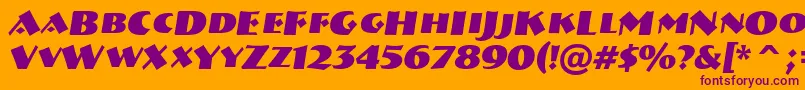 ABremencapsBolditalic Font – Purple Fonts on Orange Background