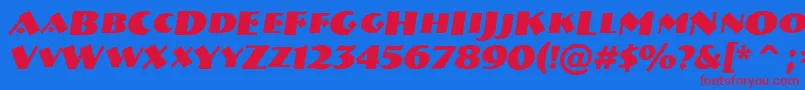 ABremencapsBolditalic Font – Red Fonts on Blue Background
