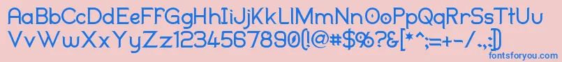 Duralith-Schriftart – Blaue Schriften auf rosa Hintergrund