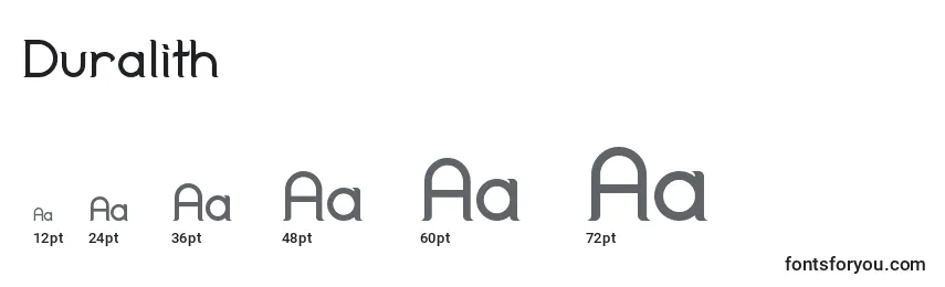 Duralith Font Sizes