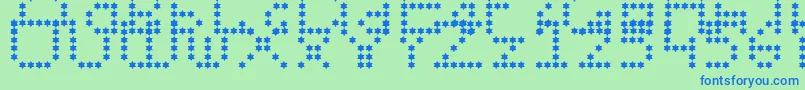 Wendymupke-Schriftart – Blaue Schriften auf grünem Hintergrund