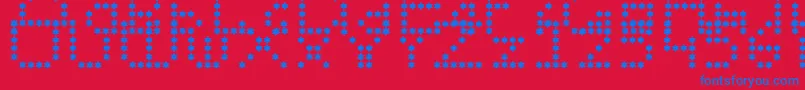 フォントWendymupke – 赤い背景に青い文字