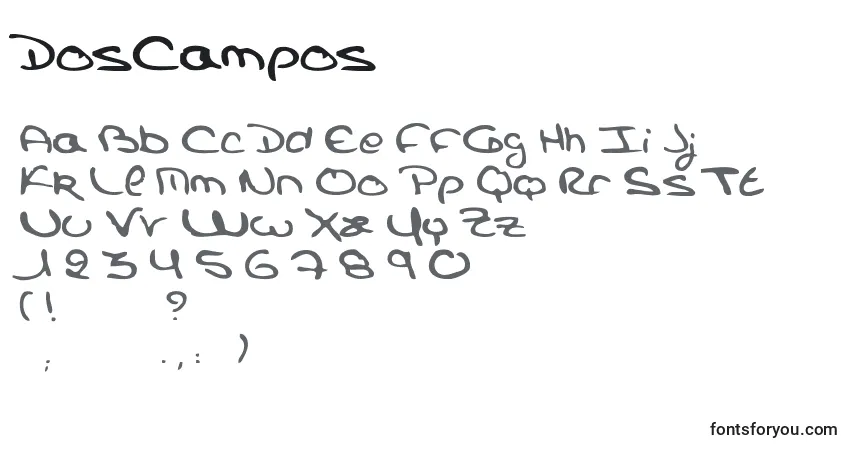 A fonte DosCampos – alfabeto, números, caracteres especiais