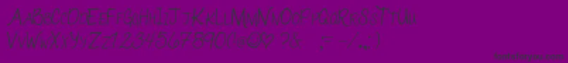 Fonte 003KatieCaps – fontes pretas em um fundo violeta