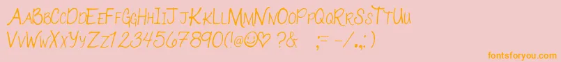 003KatieCaps Font – Orange Fonts on Pink Background