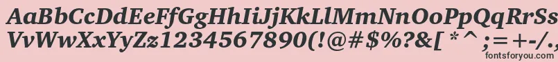 CharterblackcItalic Font – Black Fonts on Pink Background